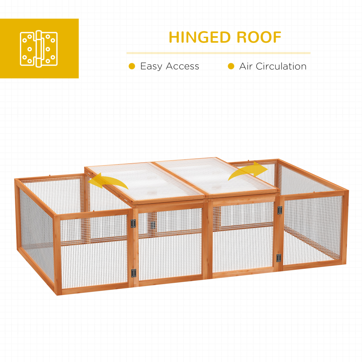 New Rabbit Hutch Cage with Run and Play Space Mesh Wire Safety for Outdoor