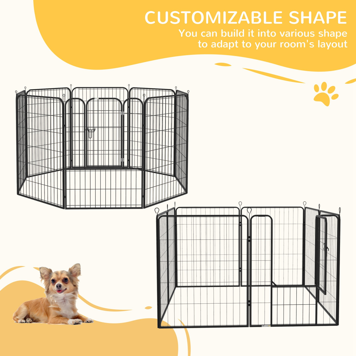 4 Sizes Pet Playpen Dog Rabbit  Puppy Cage Folding Run Fence Metal Hutch