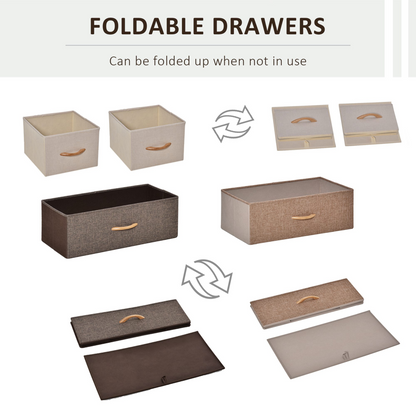 HOMCOM Closet Dresser, Dresser Tower  4 Easy Pull Fabric Drawer Steel Frame