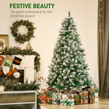 6FT Artificial Christmas Tree Pine Cones Xmas Home Deco Automatic Open Green
