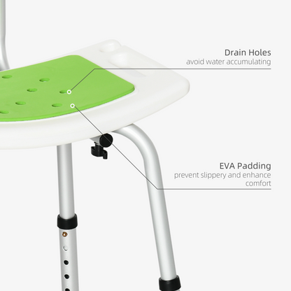 Shower Stool for the Elderly and Disabled, Adjustable Shower Stool HOMCOM