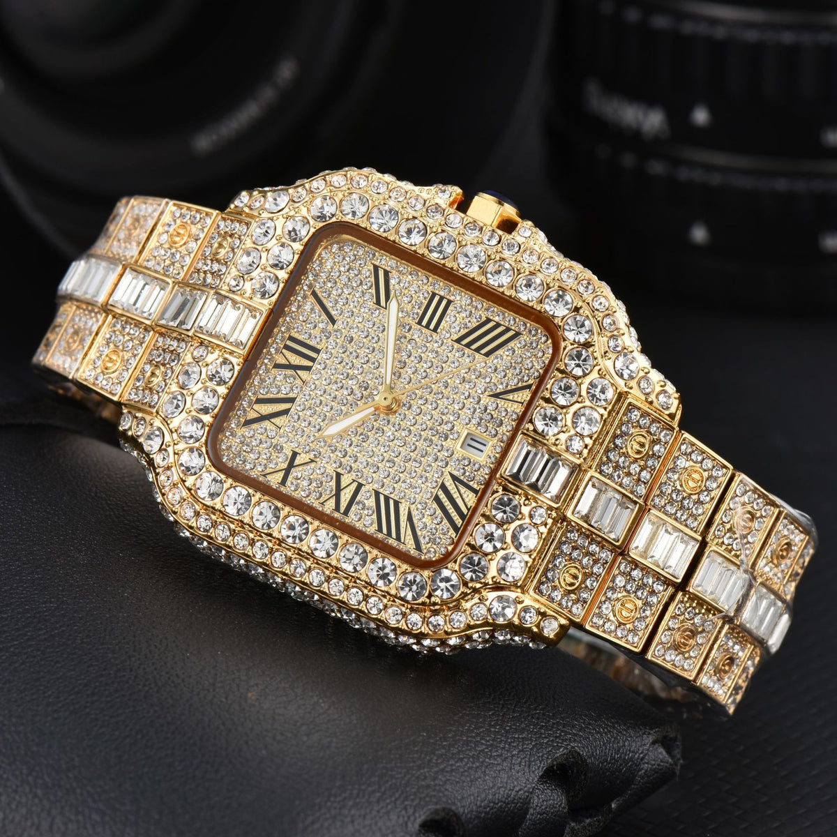 Men's Square Fashion Trend Full Diamond Watch