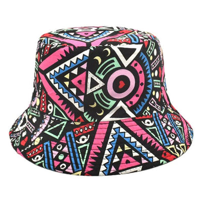 Printed Fisherman Hat Double-sided Can Wear Colorful Triangle Basin Hat