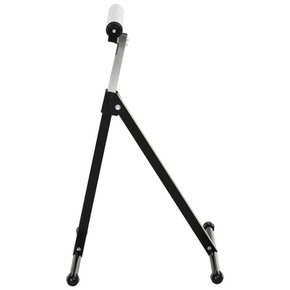 HOMCOM Set of 2 Folding Roller Stand, Material Support Pedestal with Ball Bearing Roller Height Adjustable Portable, Metal Construction, Black