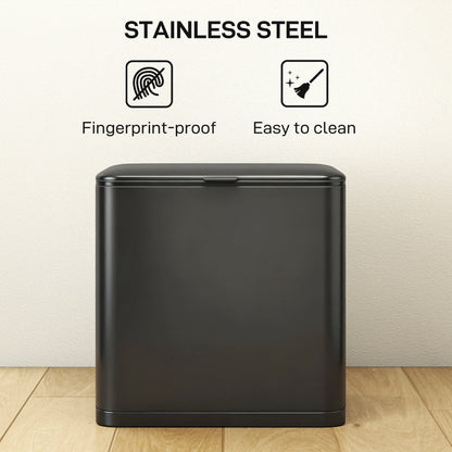 HOMCOM 8L Hanging Kitchen Bin, Rubbish bin with Lid and Removable Inner Bucket for Kitchen Cabinet Door, Under Sink, Office