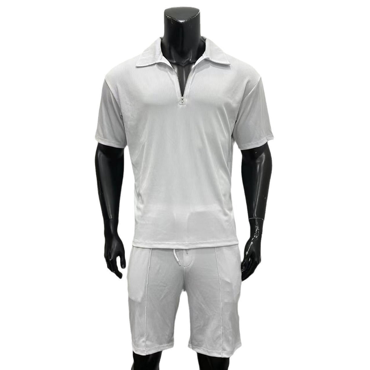 The Weekend Edit – Men’s Zipper Polo & Shorts Summer Suit Set