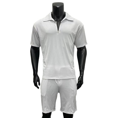 The Weekend Edit – Men’s Zipper Polo & Shorts Summer Suit Set