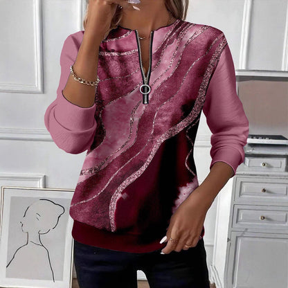 Women's Casual Christmas-Print Raglan Sweatshirt