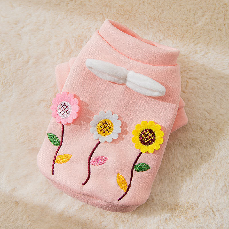 Three-dimensional Flower Sweater Small Pet Clothing