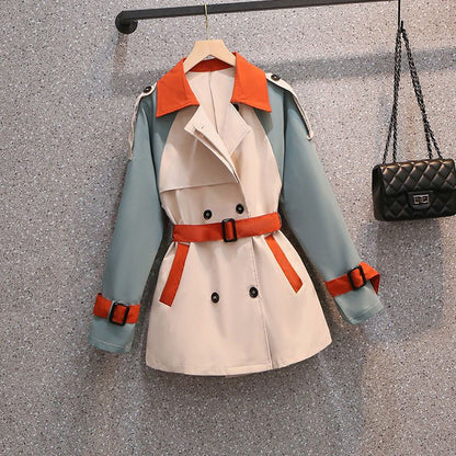 Slim-fit Slim British Style Plus-size Coat For Women