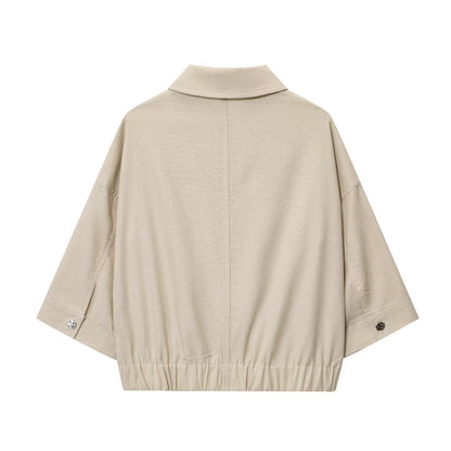 Women's New Ramie Blend Zip Jacket