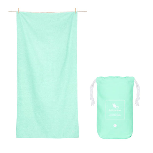 Dock & Bay Quick Drying Towel - For Sports & Gym - Compact, Lightweight - 100% Recycled - Includes Bag - Essential - Rainforest Green - Extra Large