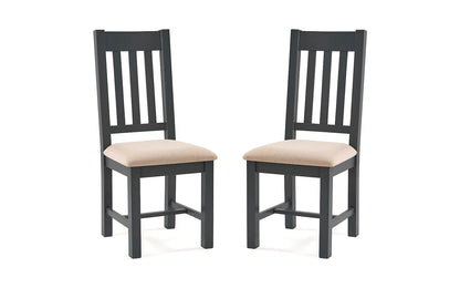 Julian Bowen Bordeaux Dining Chairs, Set of 2, Grey - H105 x W47 x D54cm