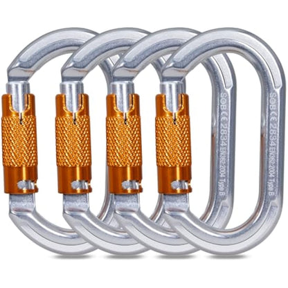 Climbing Carabiners, Auto Locking Carabiner Clips Heavy Duty for Rock Climbing, Camping, Dog Leash, Hammock, Swing, Water Bottle