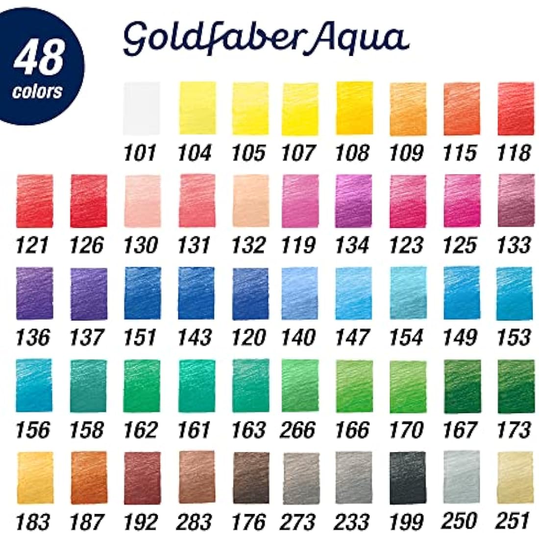 Faber-Castell Creative Studio Goldfaber Aqua Watercolour Pencil, Multicoloured (Multicoloured) Tin Of 48 Pencils, For Art, Craft, Drawing, Sketching, Home, School, University, Colouring