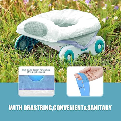 Portable Travel Potty Chair Liners Bags Universal with Drawstring For Toddler Potty Training Toilet Seat Disposable Cleaning Bag For Kids Toddler Adults Pet Outdoors-90 PCS(45 * 50CM)