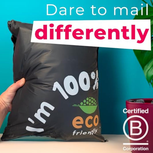 Simplelifeco UK Eco Friendly Compostable Mailing Bags (Medium: 12 x 16”, Pack of 10) - Compostable Mailers - Postage Bags - Eco Friendly Packaging