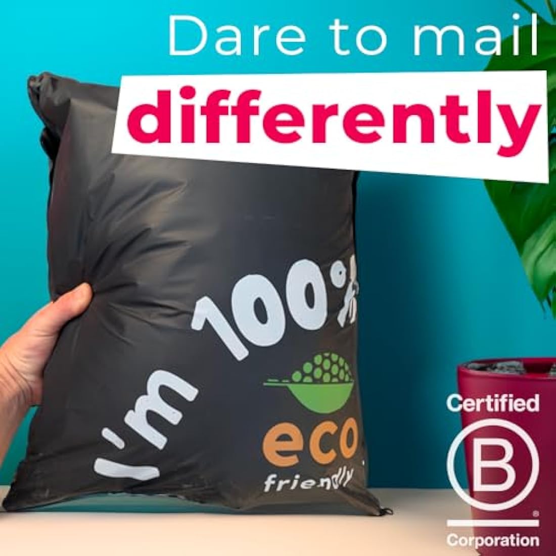 Simplelifeco UK Eco Friendly Compostable Mailing Bags (Small: 9 x 12”, Pack of 25) - Compostable Mailers - Postage Bags - Eco Friendly Packaging