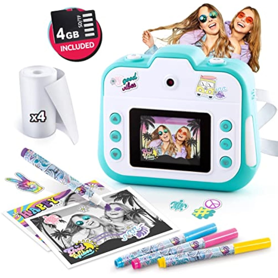 Studio Creator Photo Creator Instant , Kids Digital Camera with Built-In Printer, 250+ Dry Prints, 4GB Micro SD Card Included, Rechargeable, (CLK 004),Multicolor,24.1 x 6.1 x 20.1 centimeters