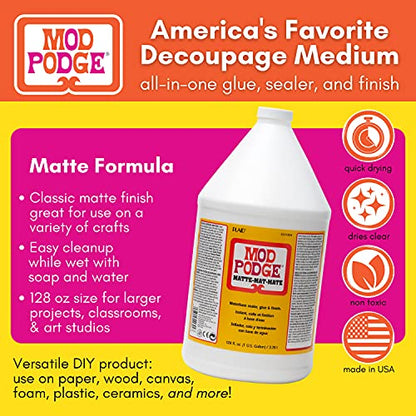 Mod Podge, Water-based Sealer, Glue and Finish, Matte Finish, CS11304, 3.78 l Bottle