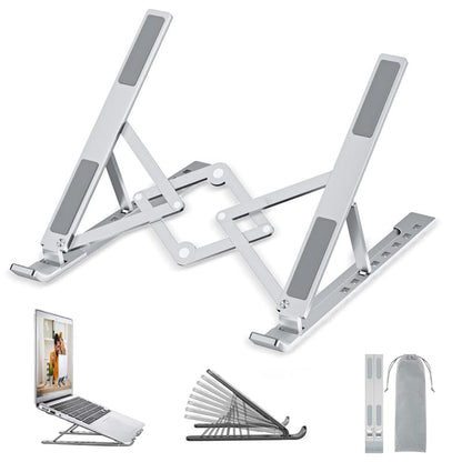 OUGEP Laptop Stand For Desk, 8 Levels Height Adjustable Aluminum Laptop Portable, Compatible with MacBook Air/Pro, HP, ASUS, Dell