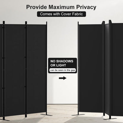Kokorona Folding Room Divider 4 Panel, Portable Privacy Screen for Home Office, Partiton Wall Room Divider for Room Separation, Included-Cover Strips