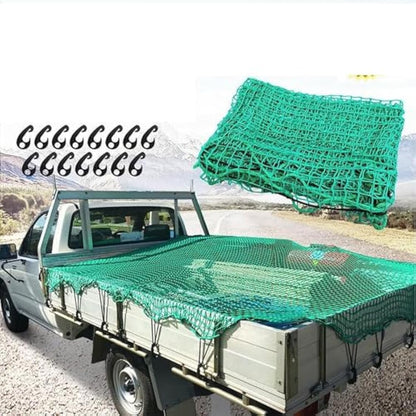 sigaer Safety Net Cargo Net For Pickup Truck, Truck Cargo Netting And Roof Rack Cargo Net Trailer Luggage Net Heavy Duty Tie-Down Mesh(Color : Green, Size : 2.5x3.5m)