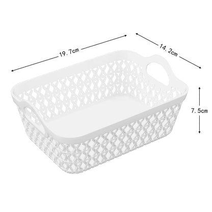 Parlynies Set of 12 Small Storage Tray Baskets, White Desktop Storage Basket Set