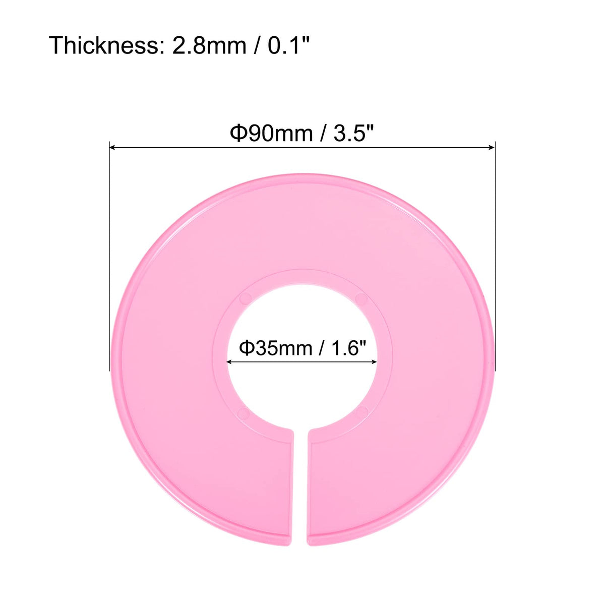 PATIKIL Clothes Dividers 20 Pack Blank Clothing Rack Size Sorting Reusable Wardrobe Round Hanger Separator, Pink