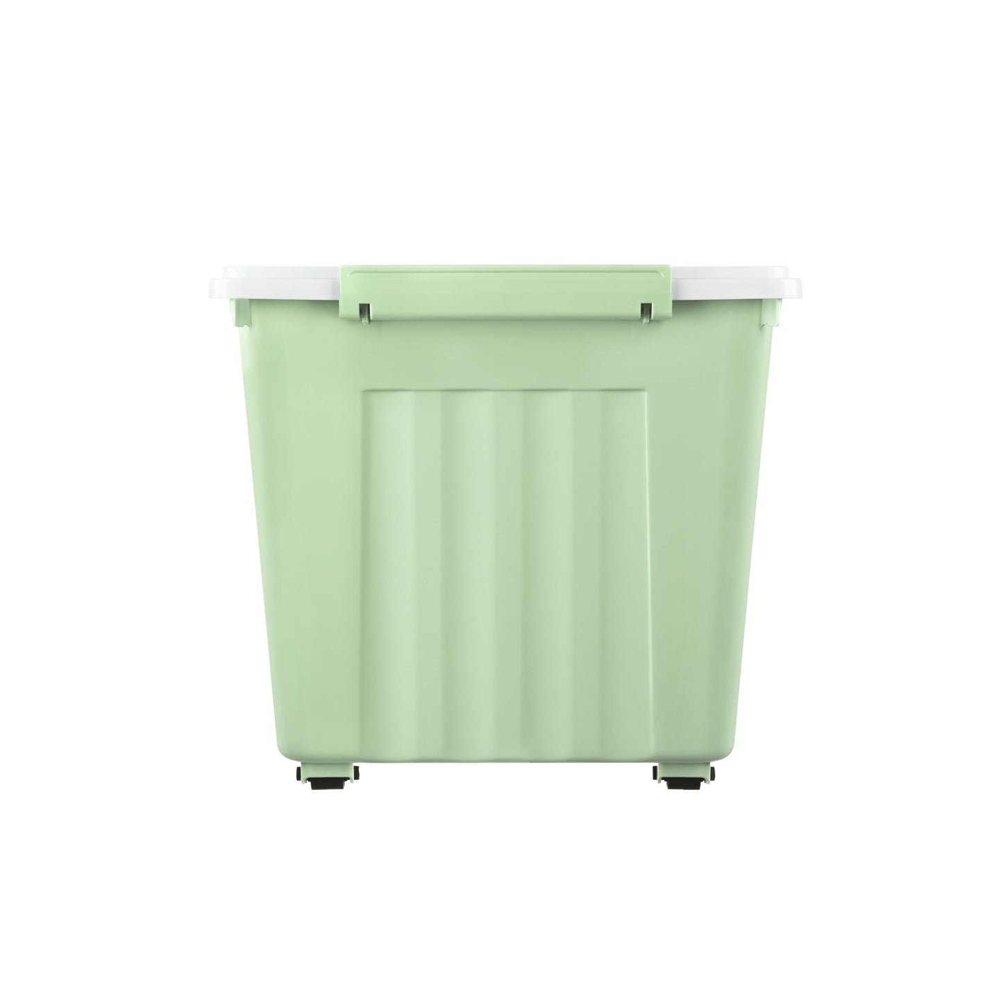 Cetomo 55L*4 Storage Boxes with Lids, Plastic Storage Box with Wheels and Secure Side Latches, Stackable & Nestable Organizer for Home, Office