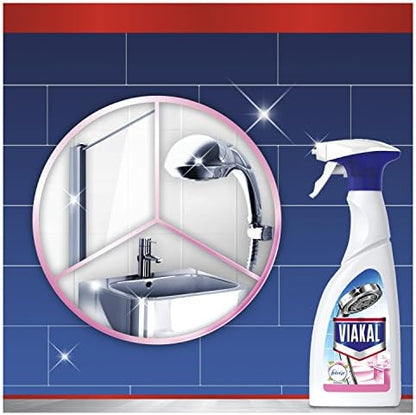 Viakal Limescale Remover Spray, Bathroom Cleaner Spray, Fresh Spring Rose Scent, 5 Litre (500 ml x 10), Toilet Cleaner Limescale Remover