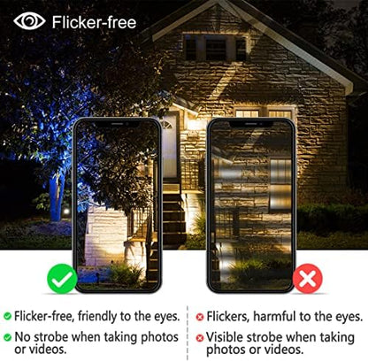 Lighting master LED Floodlight 80W Equivalent 8000LM, Smart RGB Flood Lights Outdoor with APP Control, Colour Changing + Warm White, Timing - Scene - Garden Lighting, IP66, UK Plug（2 Packs