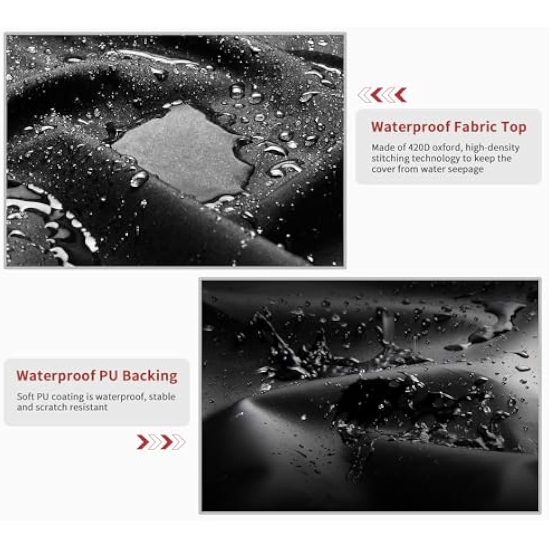 Dokon Cube Garden Furniture Covers Waterproof, 125x125x74cm Heavy Duty 420D Oxford Fabric Windproof Anti-UV Patio Table Cover with Air Vent, Outdoor Table and Chairs Cover Outside Rattan Sofa Covers