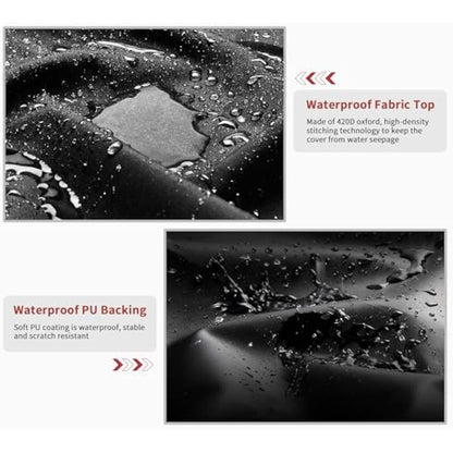 Dokon Cube Garden Furniture Covers Waterproof, 125x125x74cm Heavy Duty 420D Oxford Fabric Windproof Anti-UV Patio Table Cover with Air Vent, Outdoor Table and Chairs Cover Outside Rattan Sofa Covers