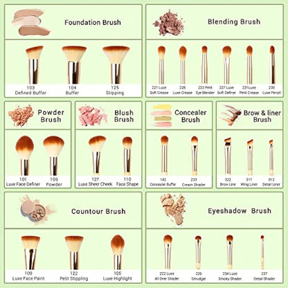 Jessup Brand 25pcs Beauty Bamboo Professional Makeup Brushes Make up Brush Tools kit Foundation Powder Blushes Eye Shader Cosmetics Tools T135