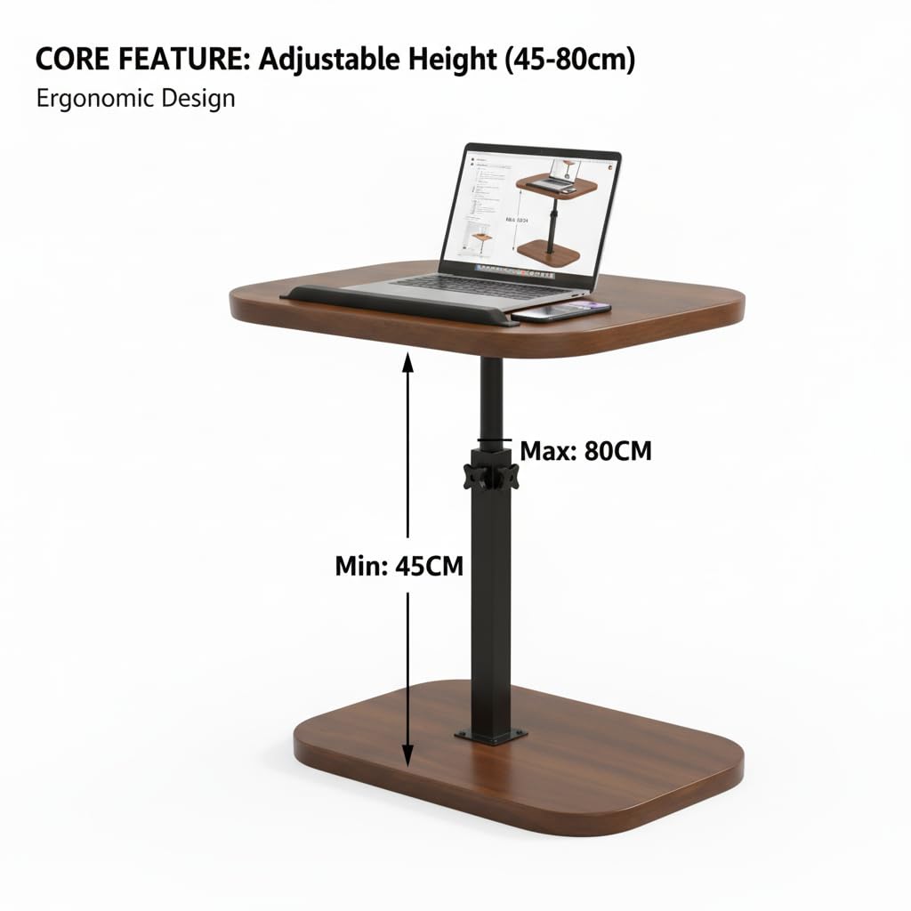 SFHKZCM C Shaped Side Table Adjustable Sofa Table Space Saving Design Stylish and Sturdy Versatile Functionality Easy Assembly Small Side Tables for