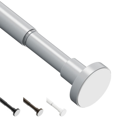 WELDUN Extendable Shower Curtain Tension Rod, 48-82CM No Drill Telescopic Shower Curtain Rod, Adjustable Spring Rod for Window Bathroom, Bedroom, Gray