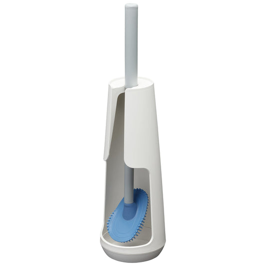 Tiger Tess, Toilet brush holder freestanding with Swoop? brush flexible, White/Light grey, 112x112x428mm