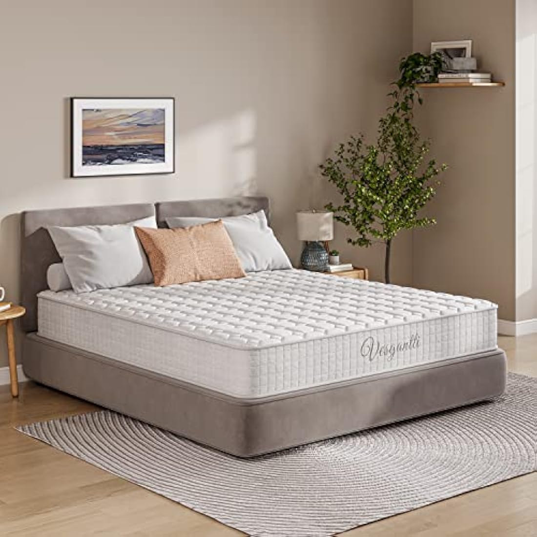 Vesgantti European Small Single Mattress 80x200cm - 10 Inch Hybrid Mattress with Breathable Memory Foam and Individually Pocket Spring - Medium Firm, White