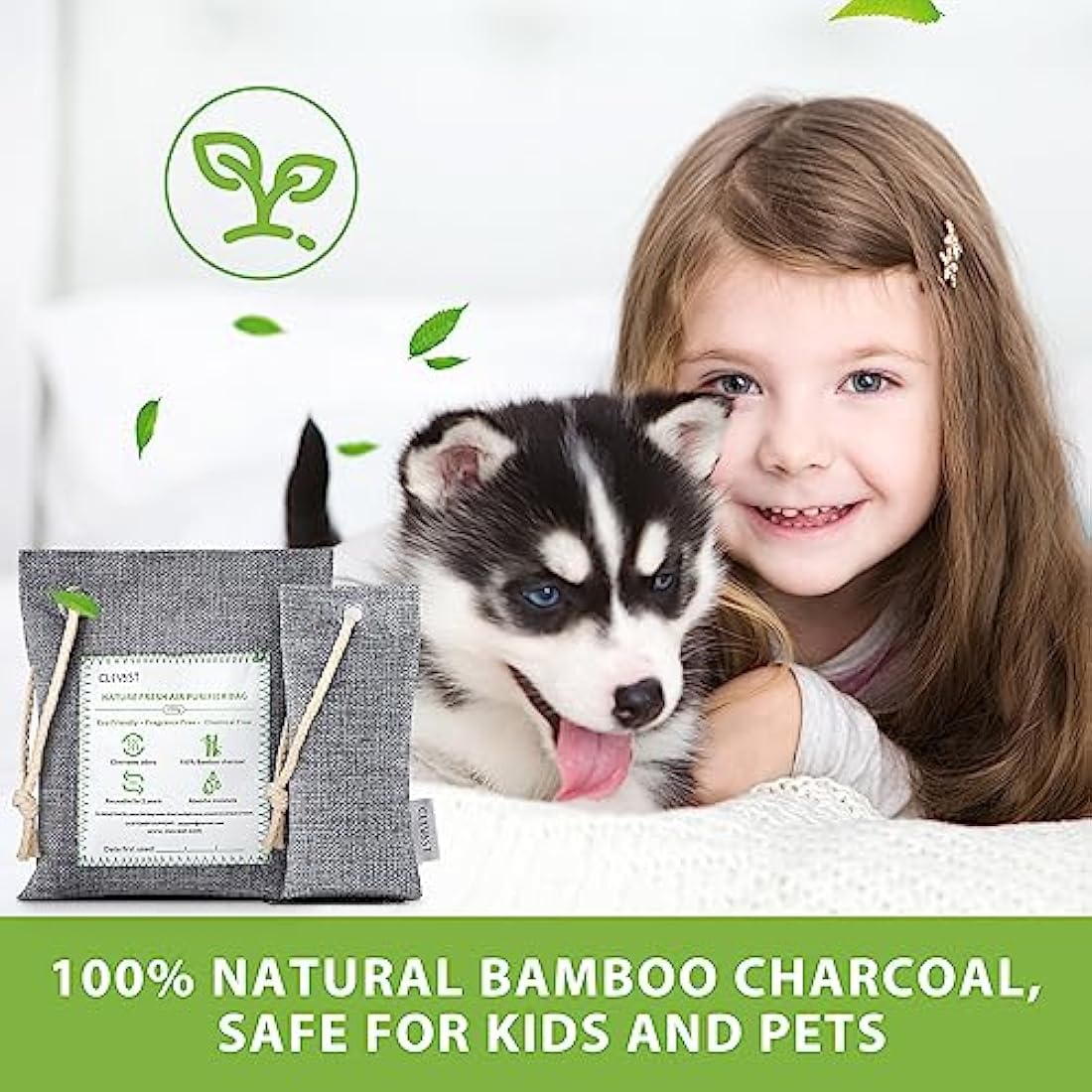 CLEVAST Bamboo Charcoal Air Purifying Bags (50g*12+200g*2),Natural Odour Eliminator, Activated Charcoal Odour Absorber, Air Fresheners for Room, Closet, Shoe, Car Air freshener