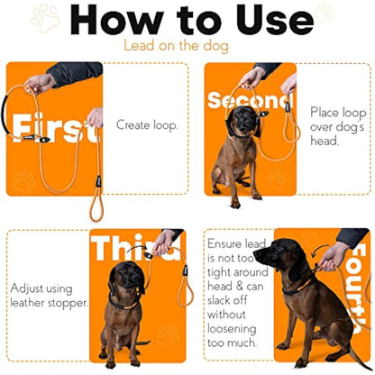 Total Pet Slip Lead For Dogs - Rope Anti Pull Dog & Puppy Training Lead with Neck Padding - 1.8 Metre, One Size Fits All, No Collar Required