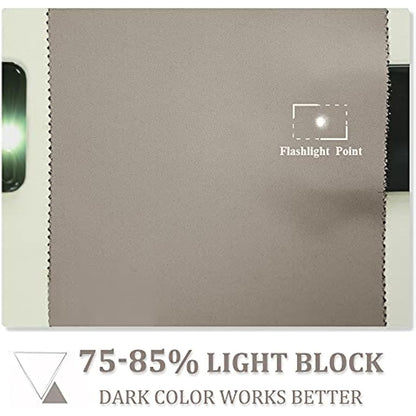 PONY DANCE Thermal Bedroom Curtains - Blackout Caravan Privacy Curtains Soundproof Eyelet Top Decorativa Living Room Drapes Blackout for Office, Meeting Room, 2 Panels, 46x54 inch, Sand