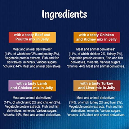 Felix As Good As It Looks Doubly Delicious 7+ Senior Wet Cat Food Meat in Jelly, 12 x 100 g Pouch