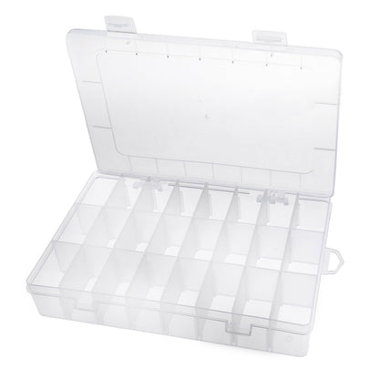 Abeillo Clear Plastic Storage Boxes, 24 Grids Clear Plastic Compartment Bead Storage Box Jewelry Organizer Case Diamond Art Painting Accessories