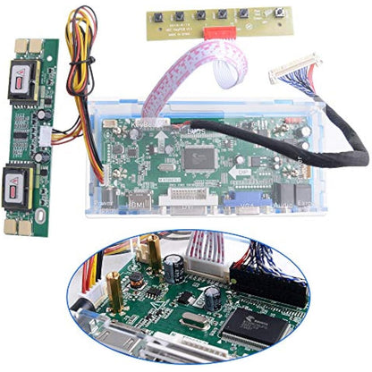 owootecc NT68676 HDMI VGA DVI Arcade Audio Input LCD Controller Driver Board Kit with Acrylic Case For HSD190MEN4 M170EN06 M170EG01 17" 19" 1280x1024 4CCFL 30Pin LCD Panel, Fit for Arcade1Up Monitor