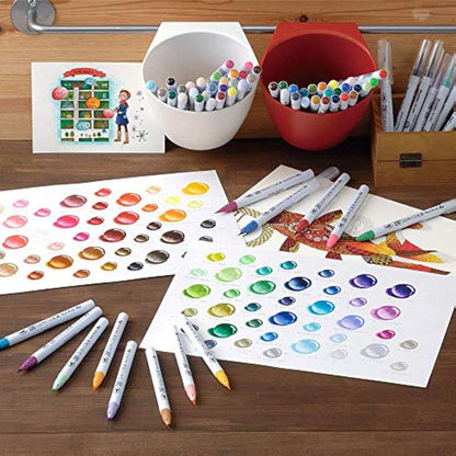 Kuretake Clean Color Real Brush Watercolour Brush Pens (Set Of 48 Colours)