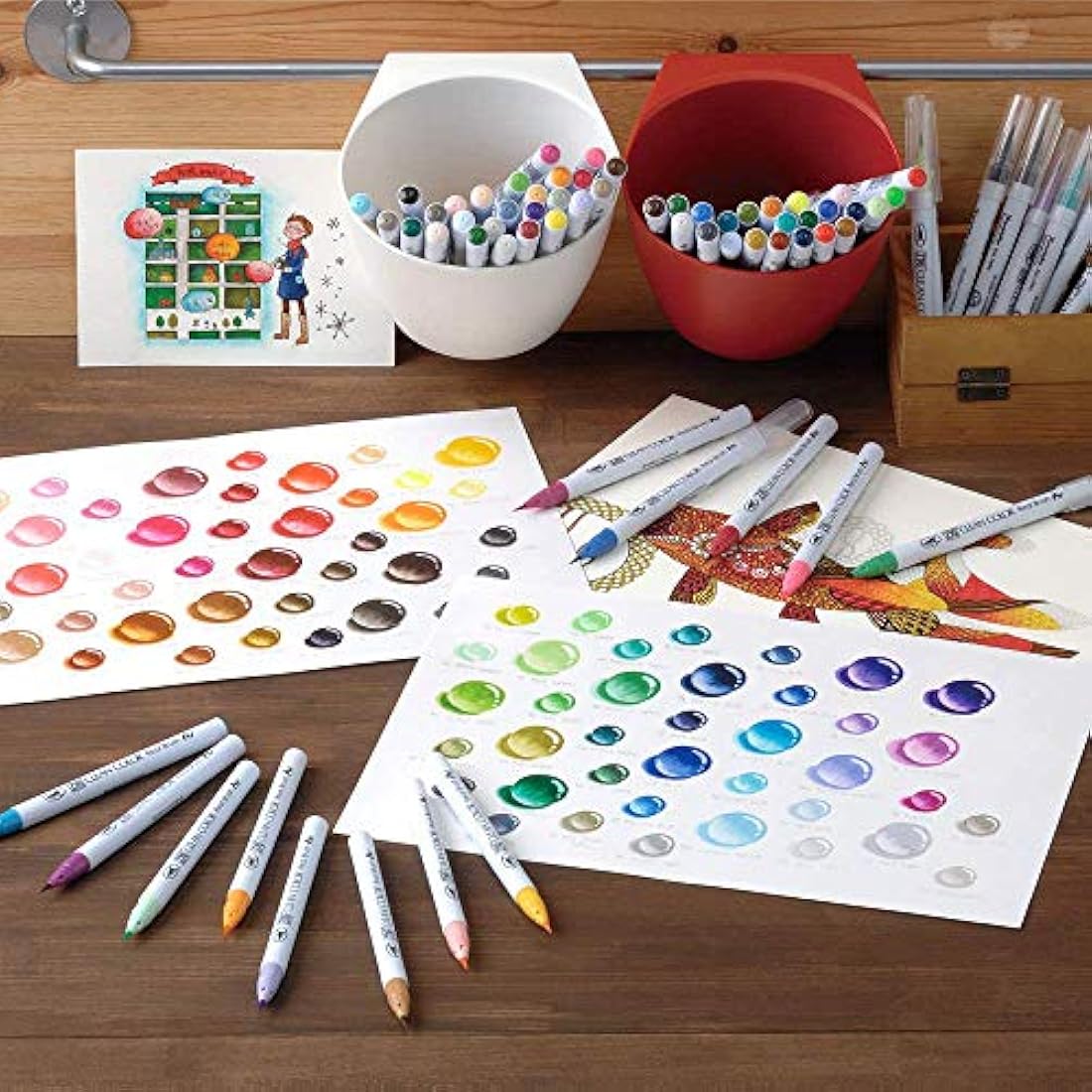 Kuretake Clean Color Real Brush Watercolour Brush Pens (Set Of 36 Colours)