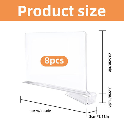 DYUEE Acrylic Shelf Dividers 8 Pack Closet Organizers and Storage Shelves