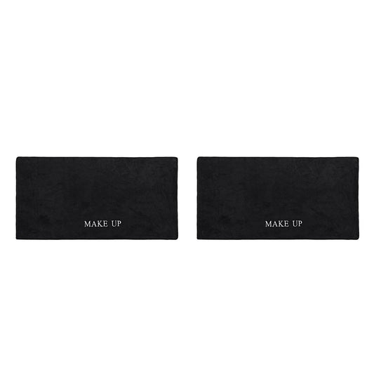 Amosfun 2pcs Black Makeup Mat for Vanity Top, Large Size Vanity Velvet Cover, Washable Cloth for Makeup Table Protection, 40x80cm