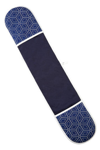 Modern Retro White Blue Double Oven Glove